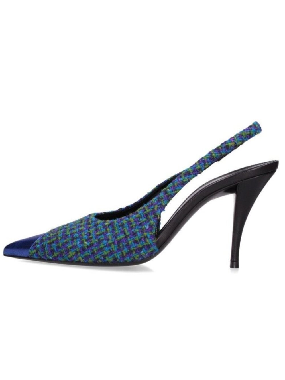 Saint Laurent Paris Tweed Metal Toe Pumps Heels
